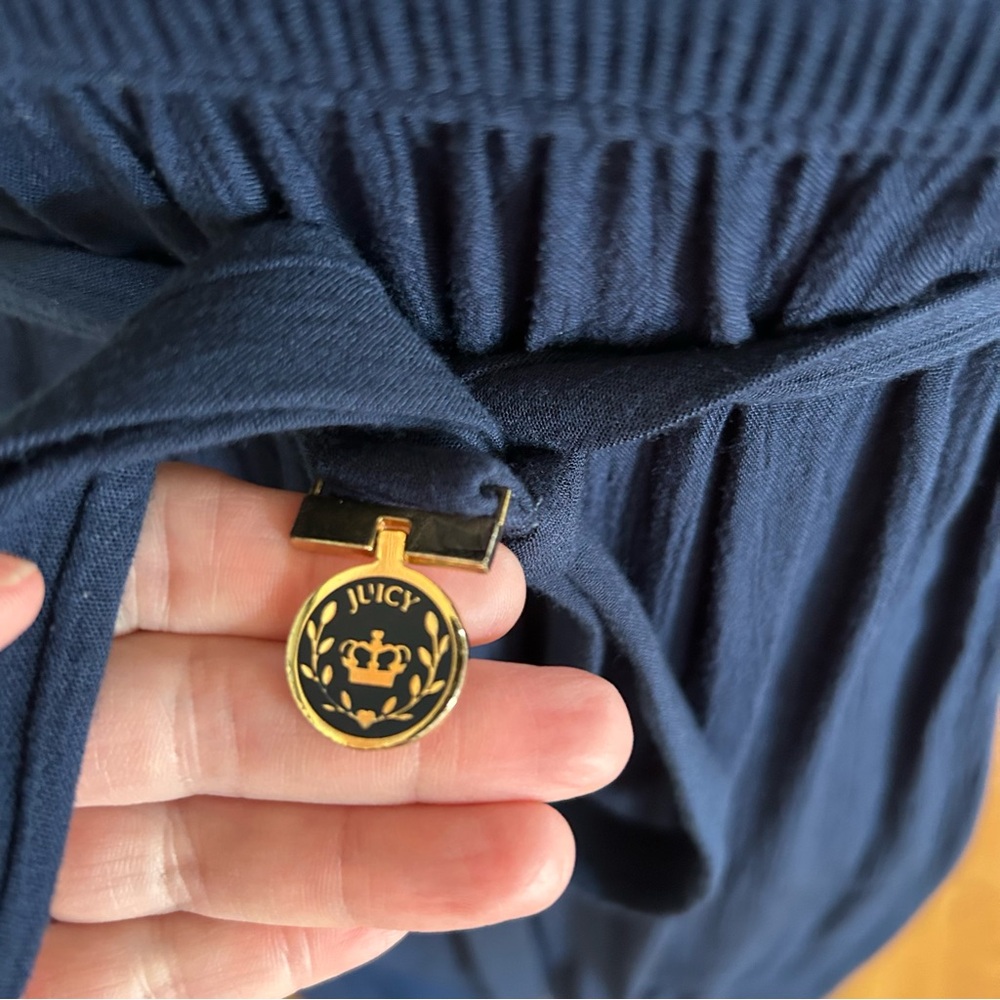 Juicy Couture Beach Royalty Navy Blue Strapless Smock Maxi Dress in Sz Med. NWOT - Picture 7 of 10